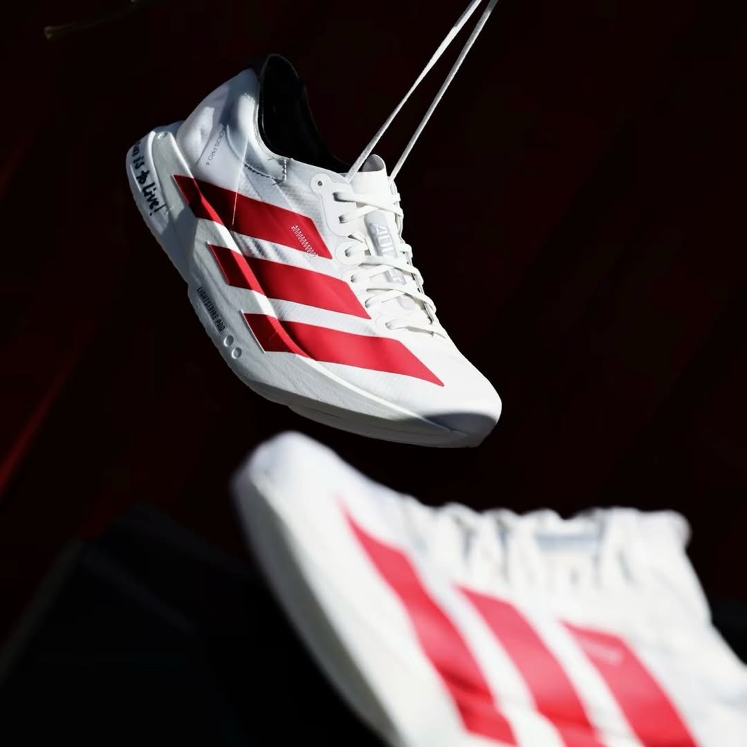 Adidas Adizero Adios Pro 4 – White Red Professional Running Shoes - Image 2