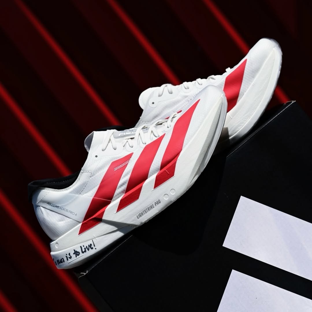 Adidas Adizero Adios Pro 4 – White Red Professional Running Shoes - Image 4